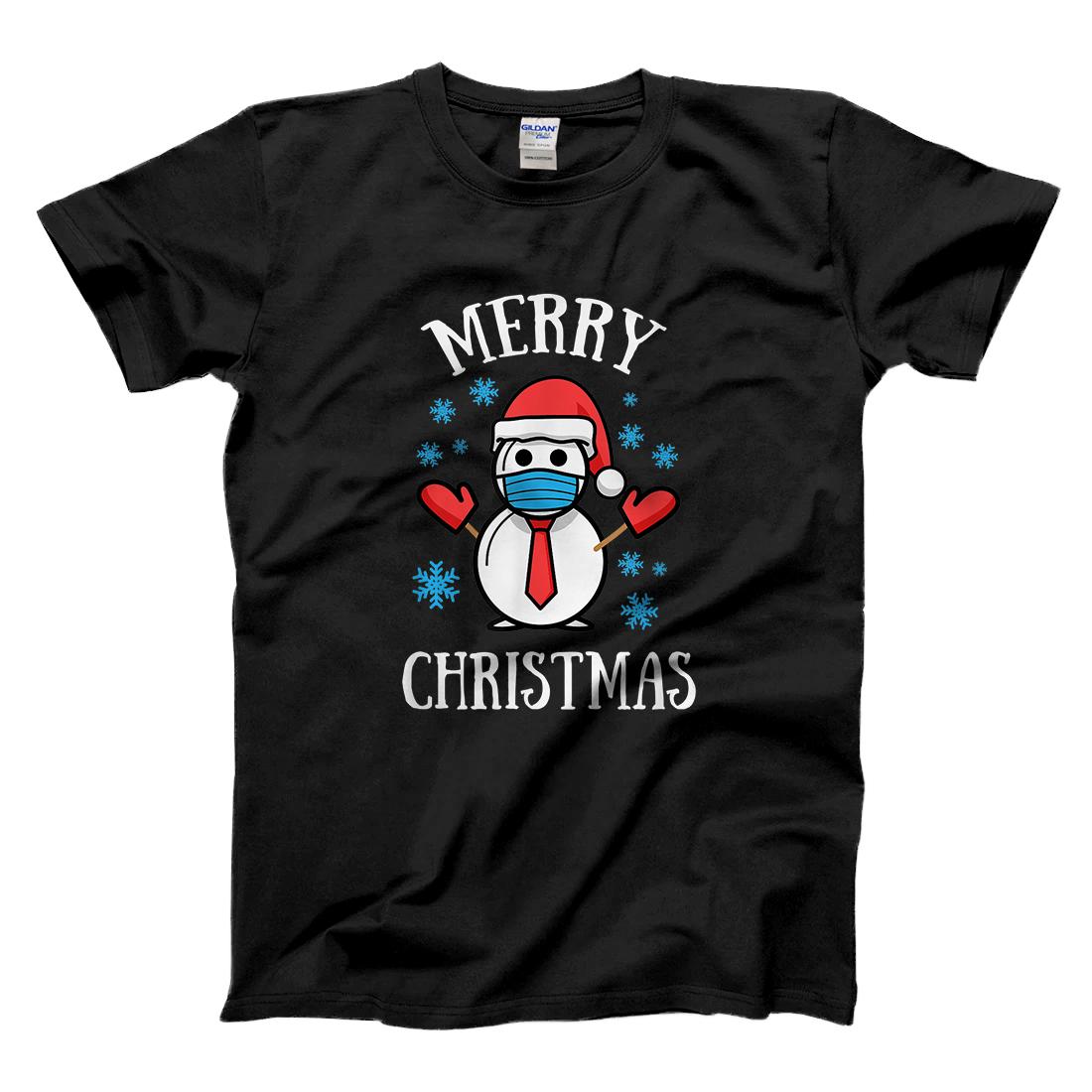 Personalized Christmas 2020 Quarantine Christmas Snowman Mask - Funny T-Shirt