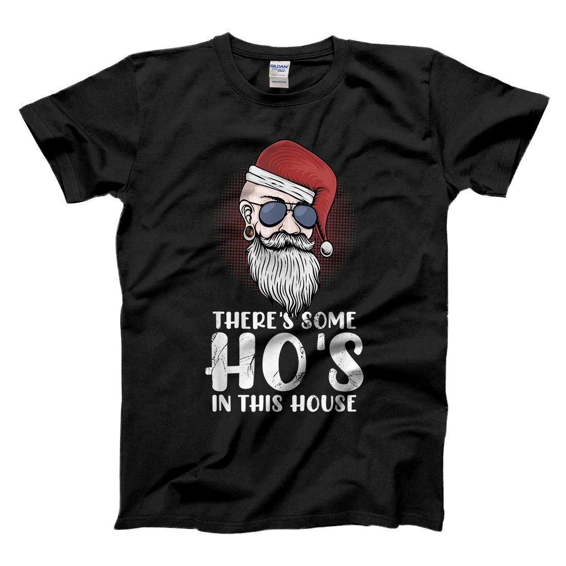 Personalized Theres Some Hos In This House Funny Christmas Santa Claus T-Shirt