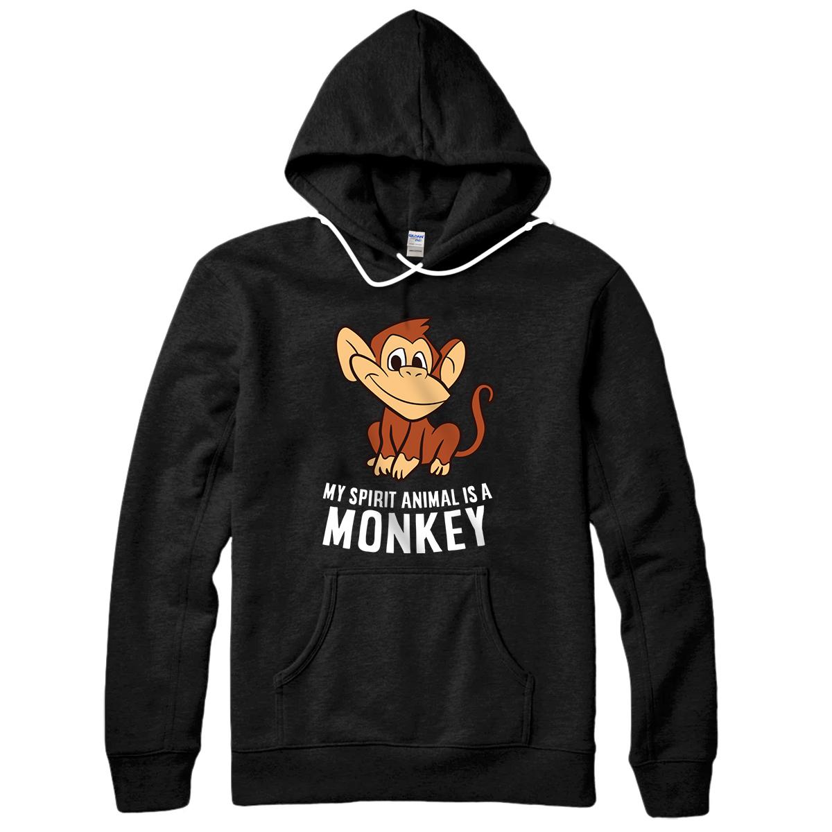 Personalized My Spirit Animal Is A Monkey Cute Monkey Lover Gift Pullover Hoodie