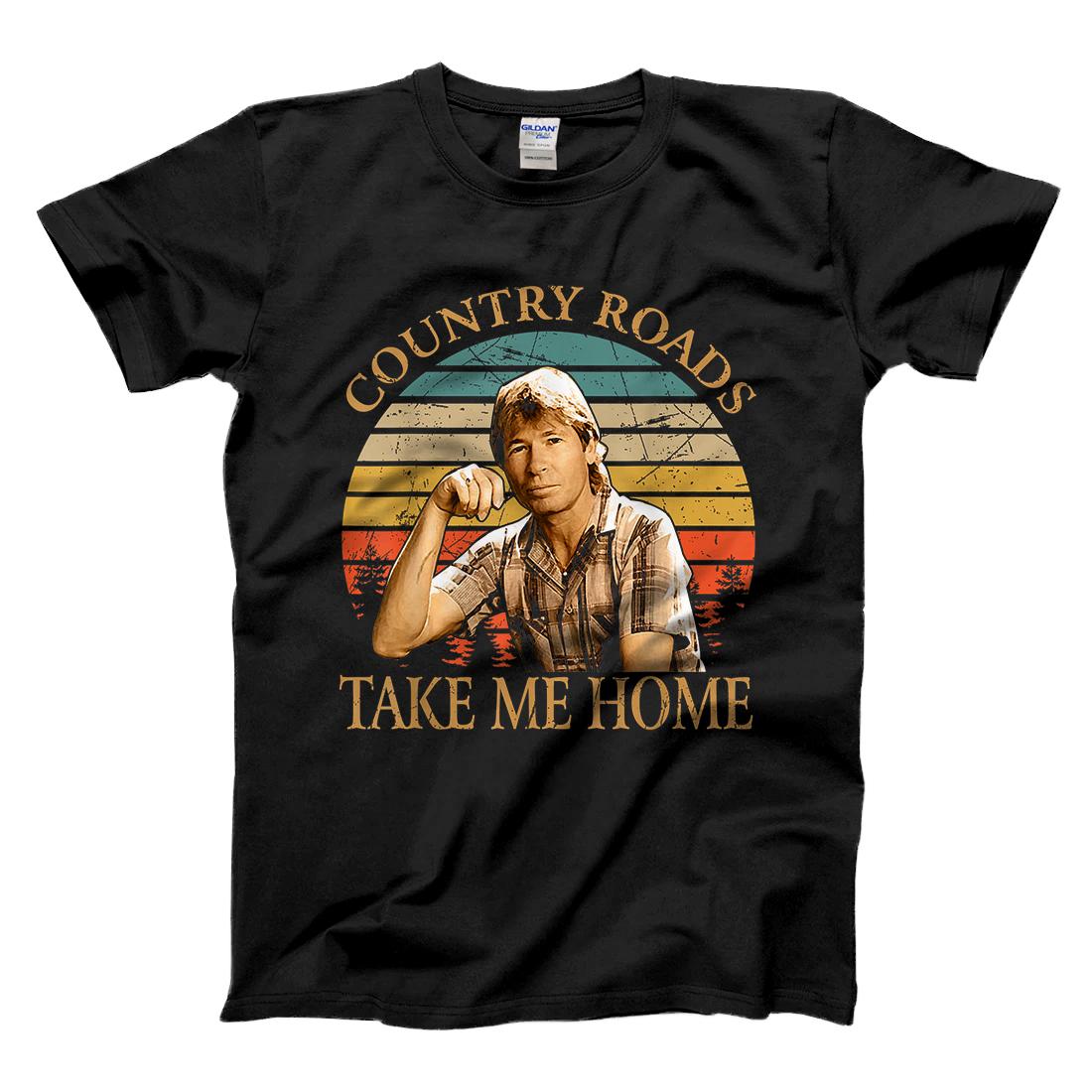 Personalized Graphic John Distressed Retro Country Roads Take Me Home T-Shirt