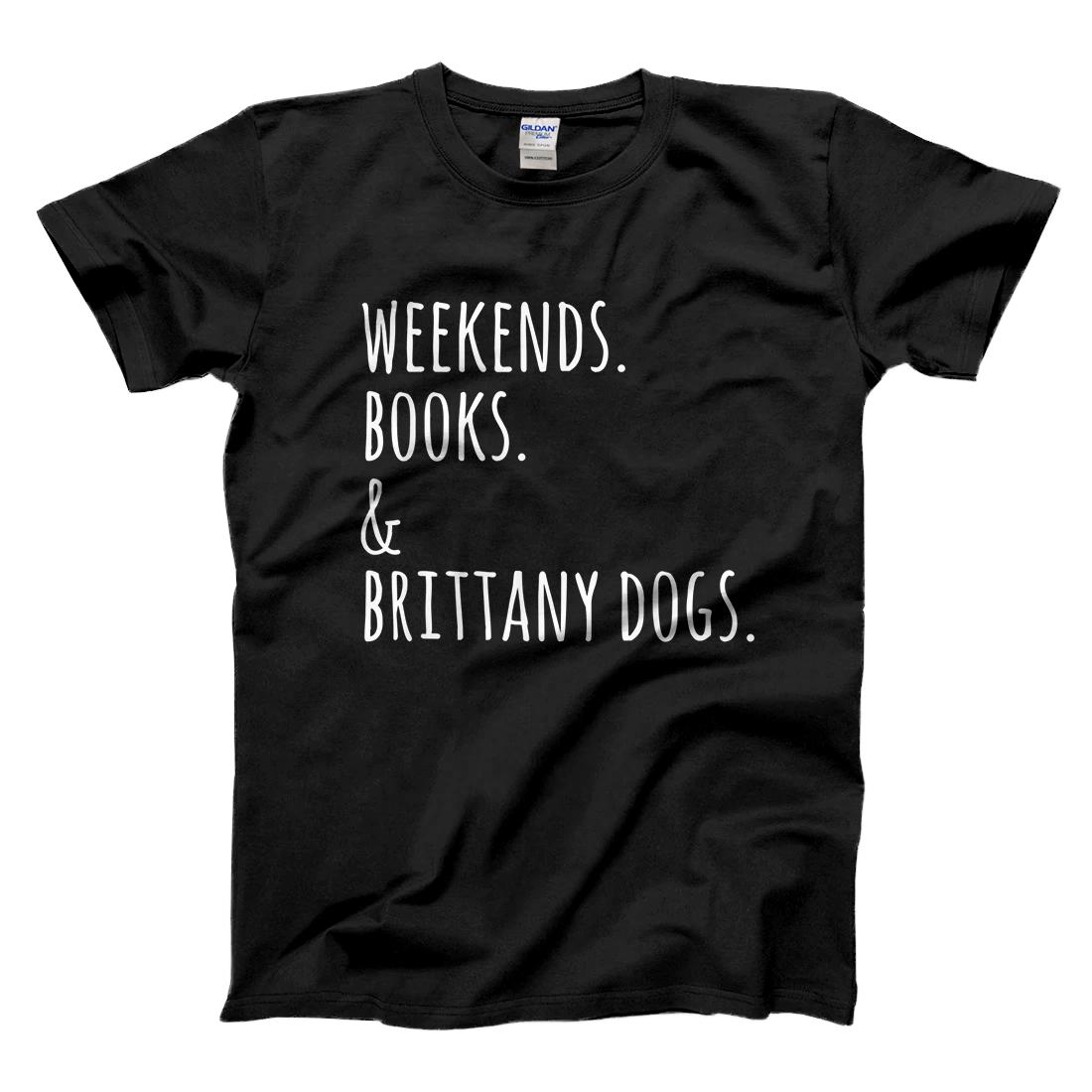 Personalized Weekends Books Brittany Spaniel Dog T-Shirt