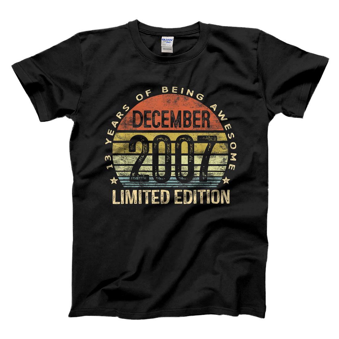 Personalized December 2007 Limited Edition 13th Birthday 13 Year Old Gift T-Shirt