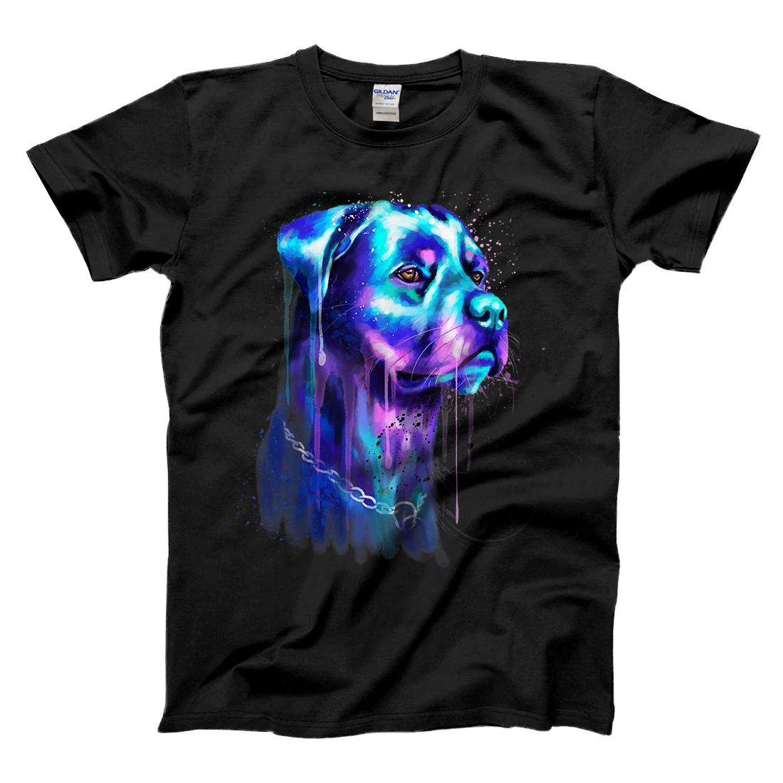 Personalized Bright Rottweiler Watercolor Dog Art Print T-Shirt