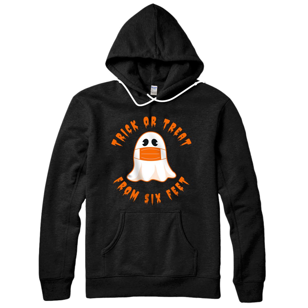 Personalized Trick Treat Funny Halloween 2020 Social Distancing Costume Pullover Hoodie