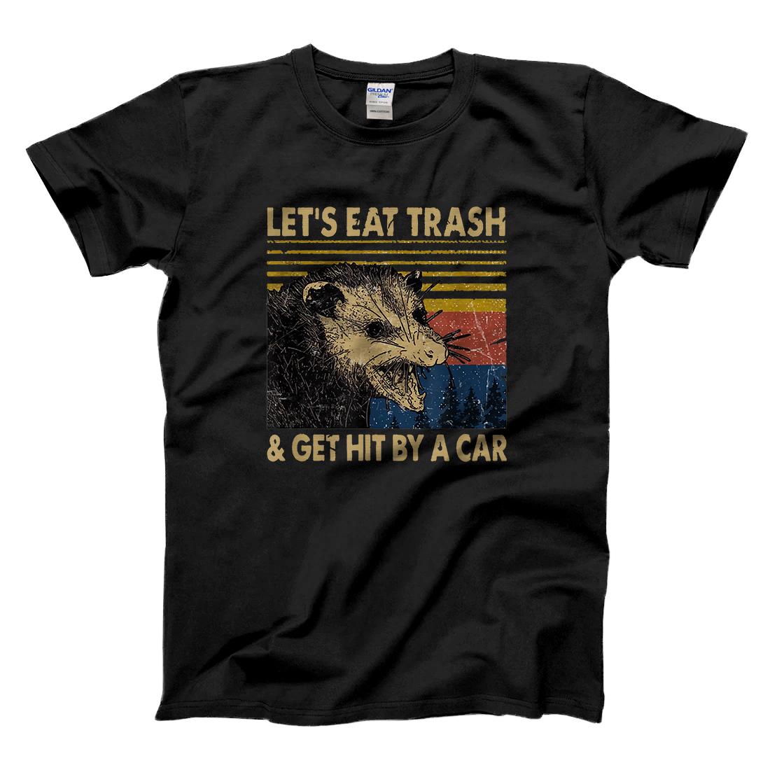 Personalized Lets Eat Trash and Get Hit By A Car - Vintage Opossum T-Shirt