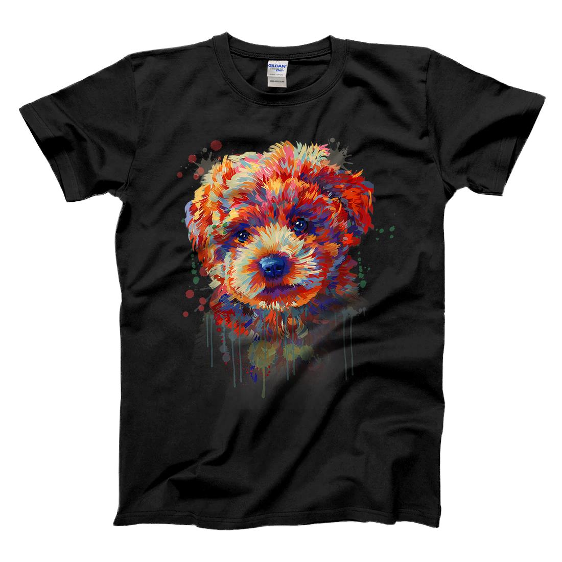 Personalized Lovely Colorful Poodle, Watercolor Dog Art Print T-Shirt