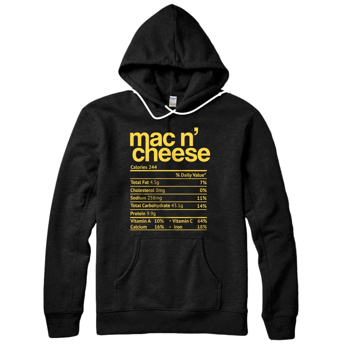 Personalized Mac and Cheese Nutrition Funny Thanksgiving Mac N' Cheese Pullover Hoodie