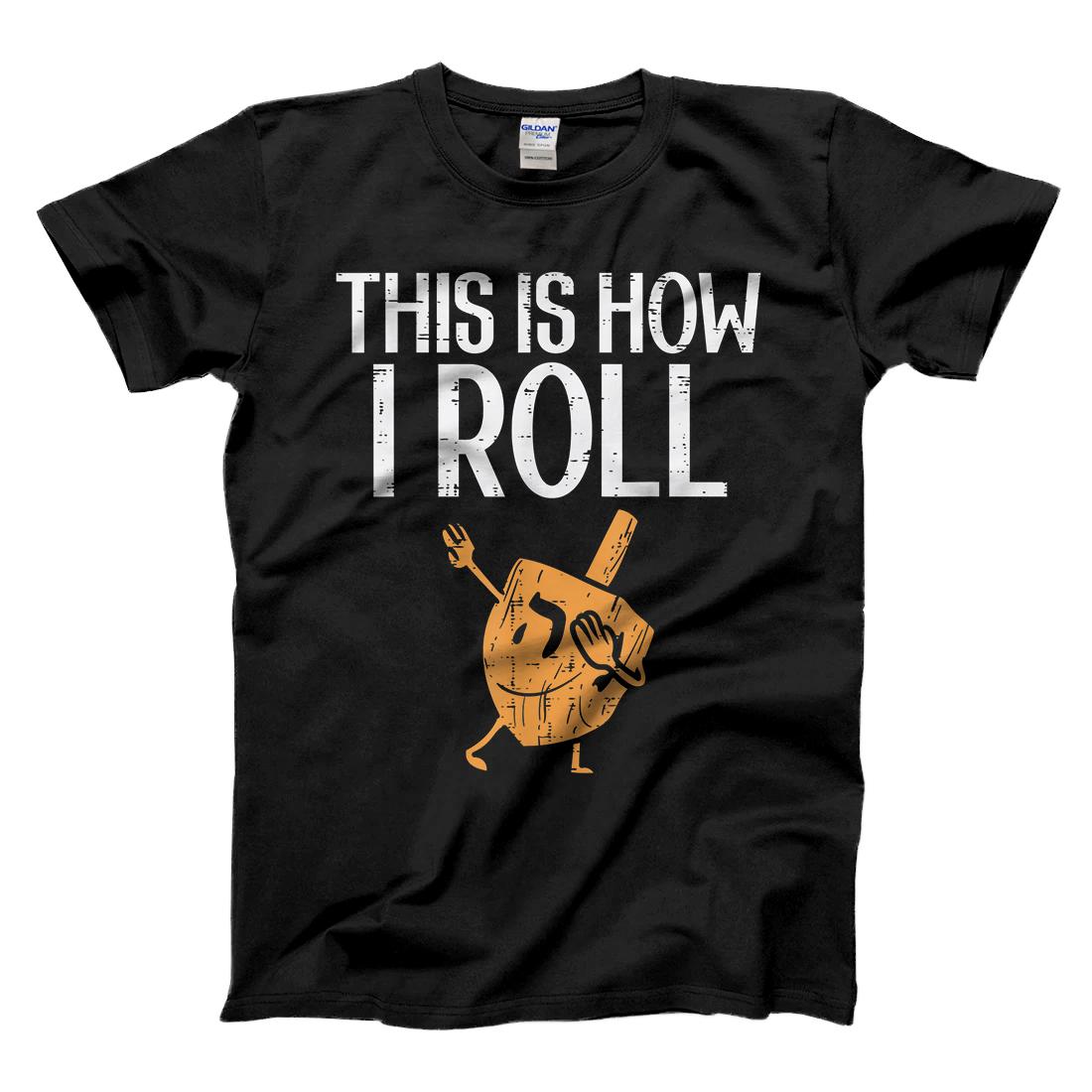 Personalized This Is How I Roll Dabbing Dreidel Hannukah Chanukah Gift T-Shirt