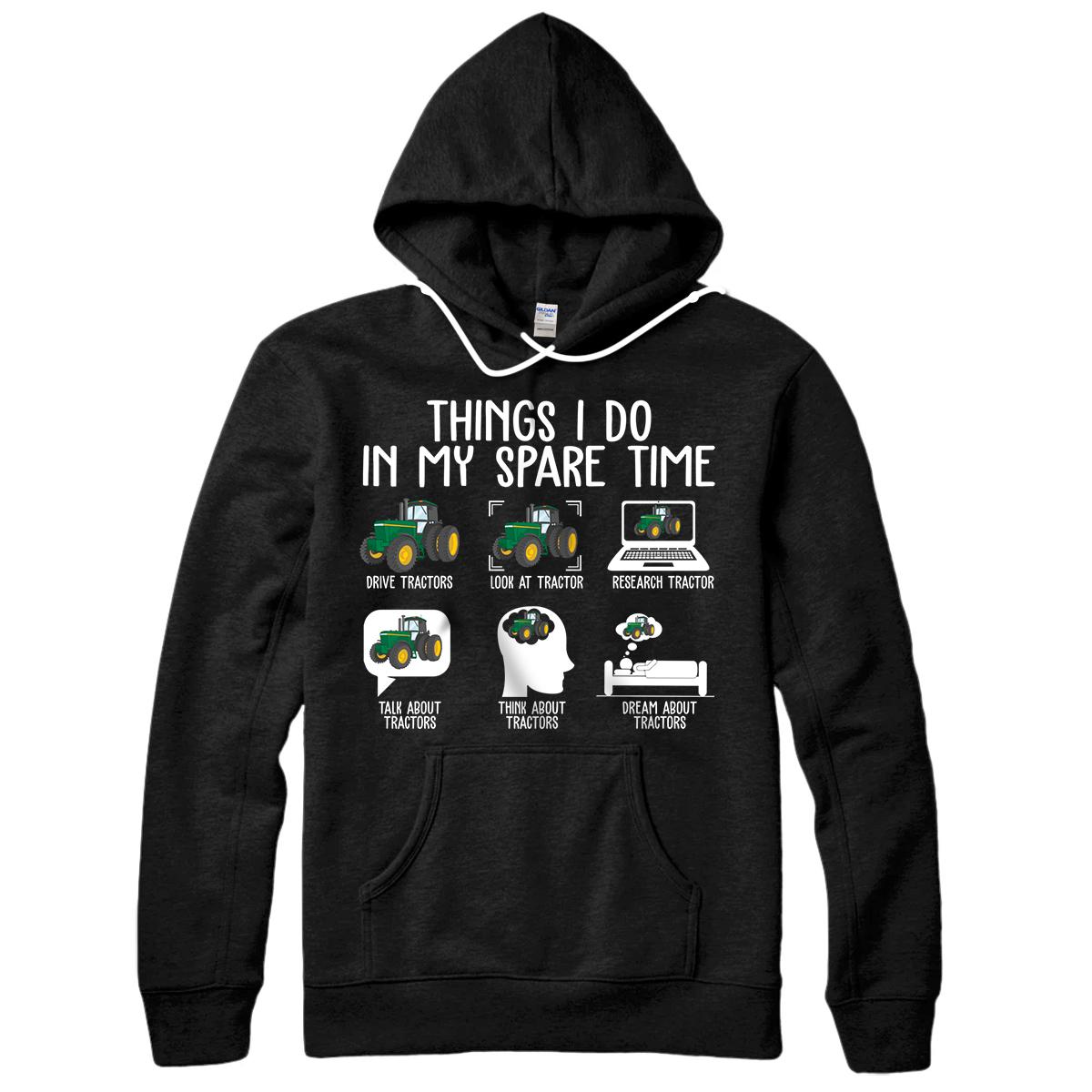 Personalized Things I Do In My Spare Time Tractors Pullover Hoodie