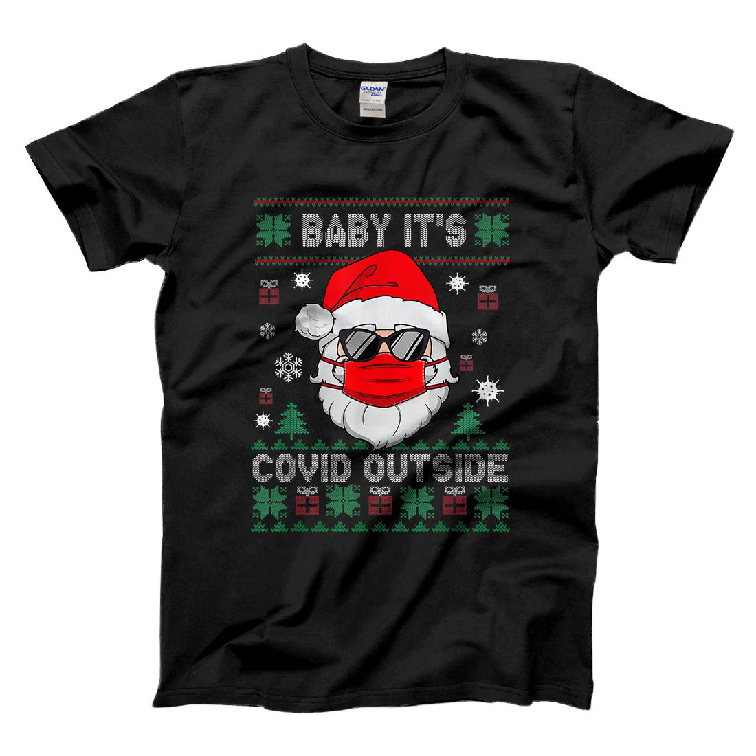 Personalized Baby It's C.o.v.i.d Outside Santa Ugly Christmas Sweater T-Shirt