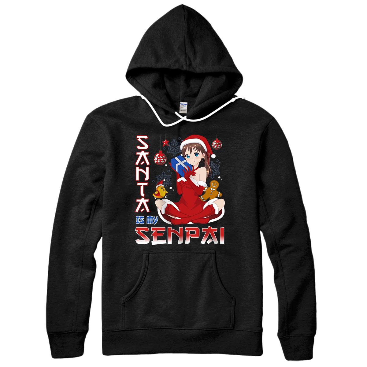 Personalized Anime Christmas Girl | Manga Senpai Style Gift Pullover Hoodie