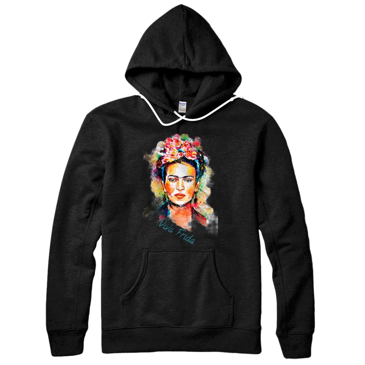 Personalized Frida Kahlo - Viva Frida, strong and beautiful watercolor Pullover Hoodie