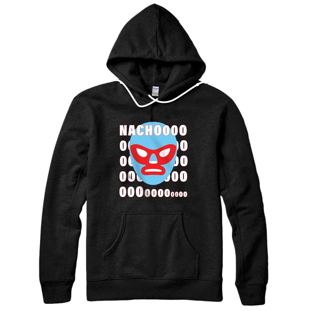 Personalized Nacho Lucha Libre Wrestling Mask Blue and Red Pullover Hoodie
