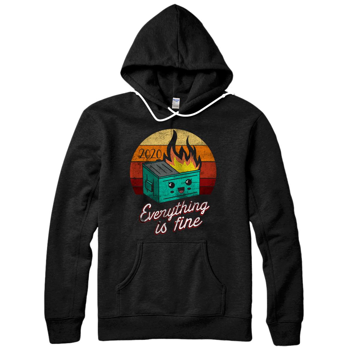 Personalized 2020 Dumpster Fire Retro Sunset funny Pullover Hoodie