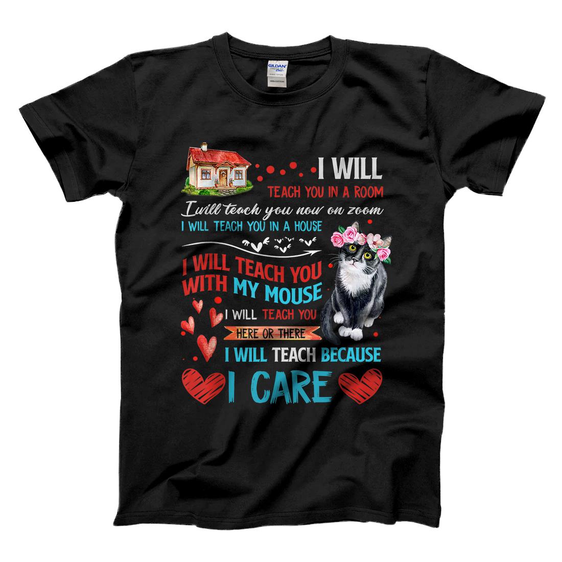 Personalized I Will Teach You In A Room On Zoom Funny Teacher Cat Gift T-Shirt