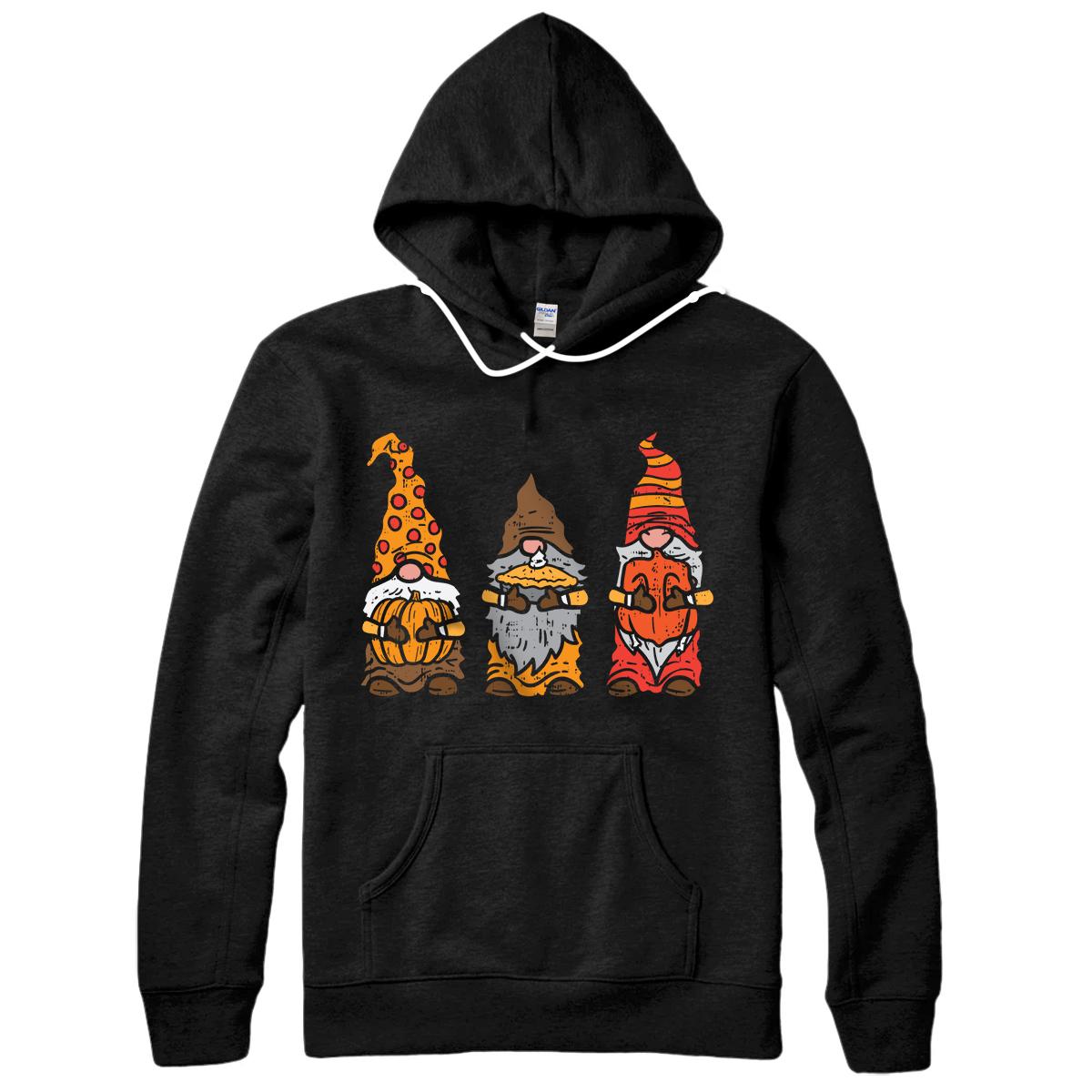 Personalized Three Gnomes Pumpkin Pie Turkey Thanksgiving Day Fall Gift Pullover Hoodie