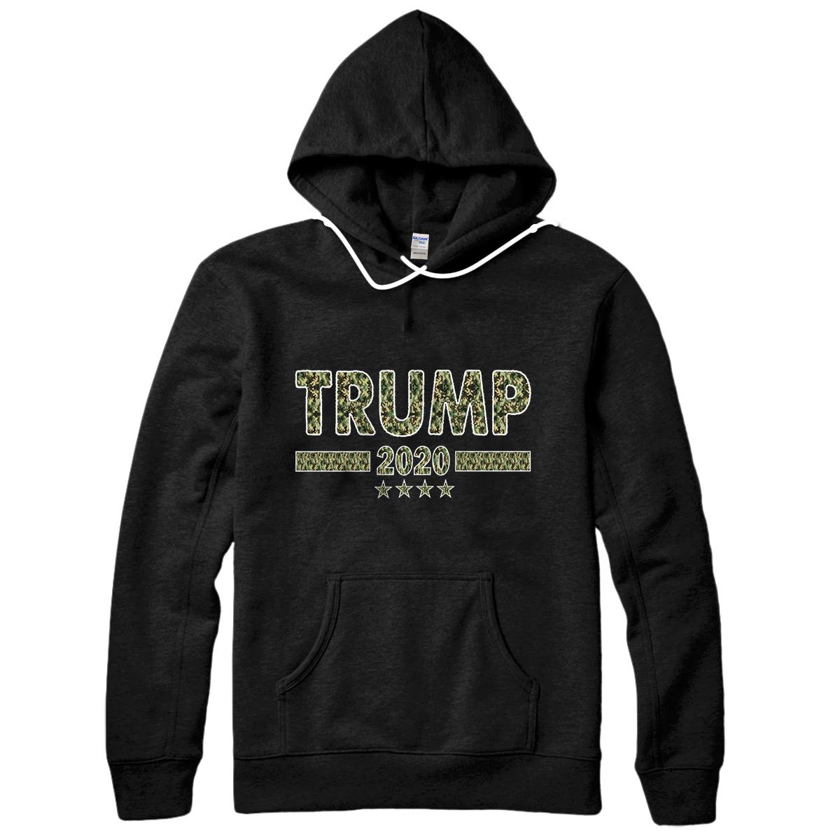 Personalized Trump Camo Sharpie Camouflage Military President Vote 2020 Pullover Hoodie