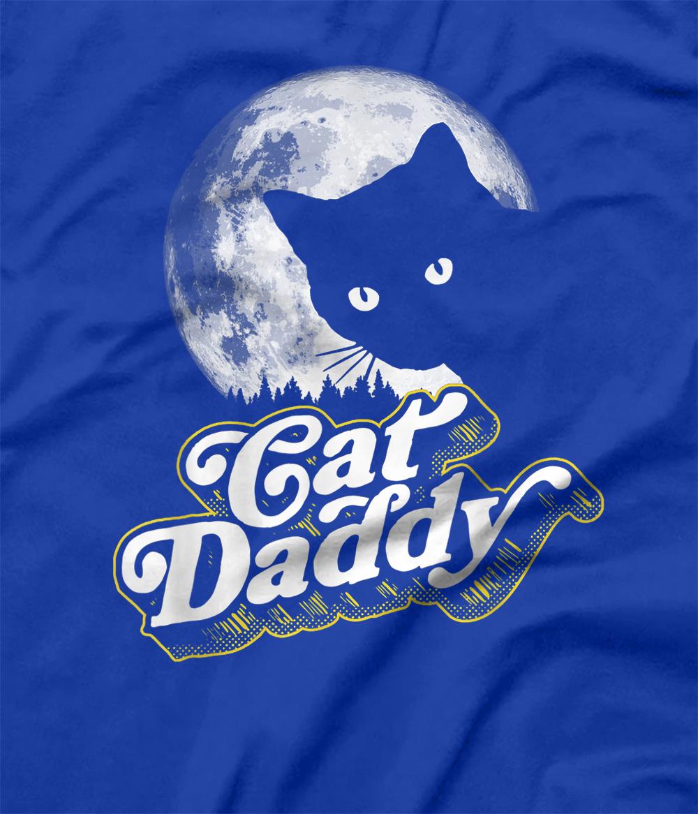 Personalized Cat Daddy Vintage Eighties Style Cat Retro Full Moon T