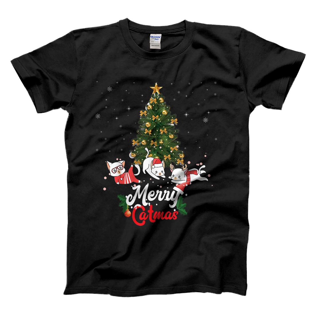 Personalized Cat Lover Santa hat Catmas Meowy Funny Ugly Christmas new T-Shirt