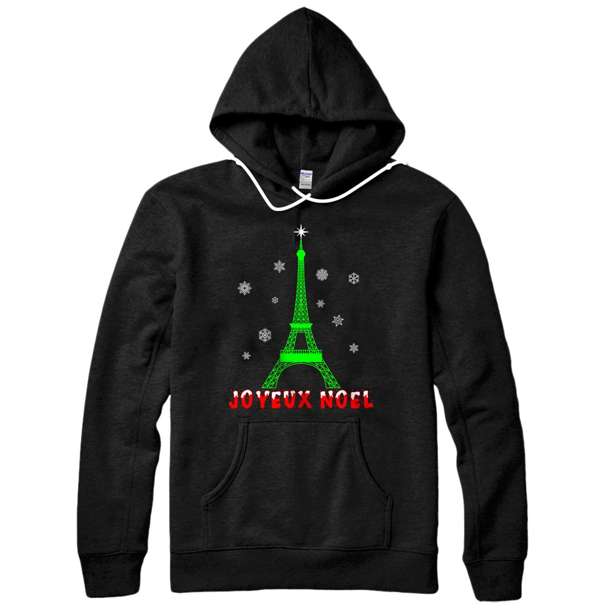 Personalized Joyeux Noel French Paris Eiffel Tower Merry Christmas Xmas Pullover Hoodie