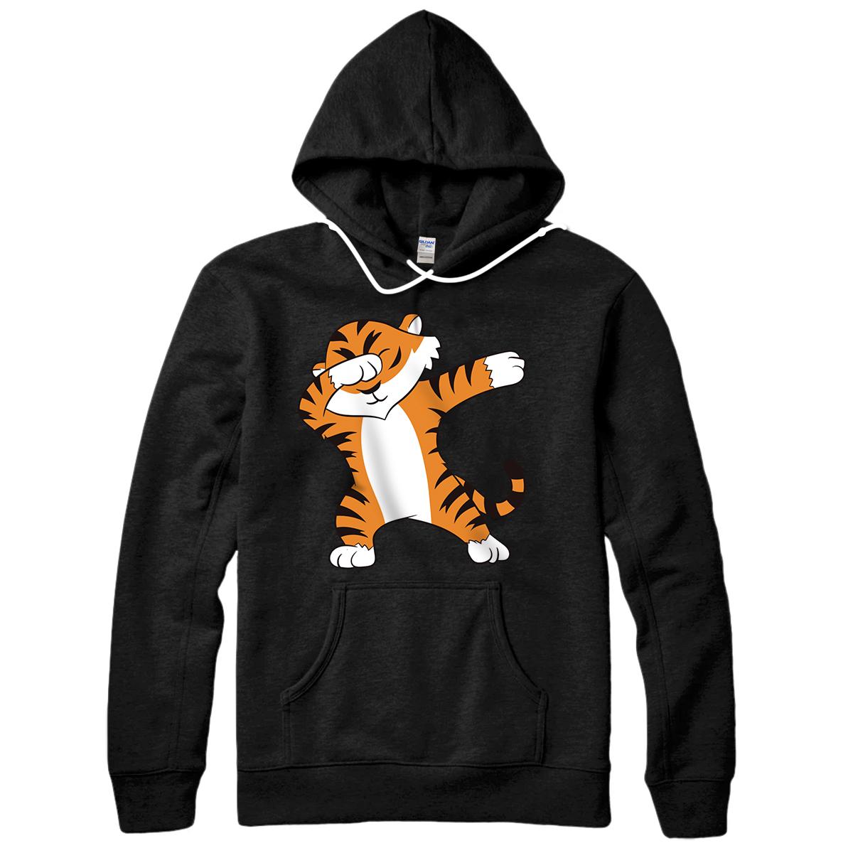 Personalized Dabbing Tiger Funny Boy Girl Tiger Children Tiger Dab Pullover Hoodie