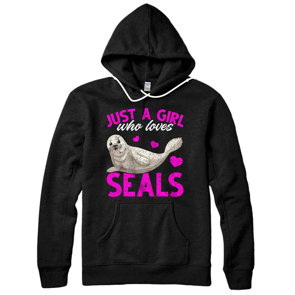 Personalized Ocean Puppy Cute Animal Lover Women Girls Kids Seal Pullover Hoodie