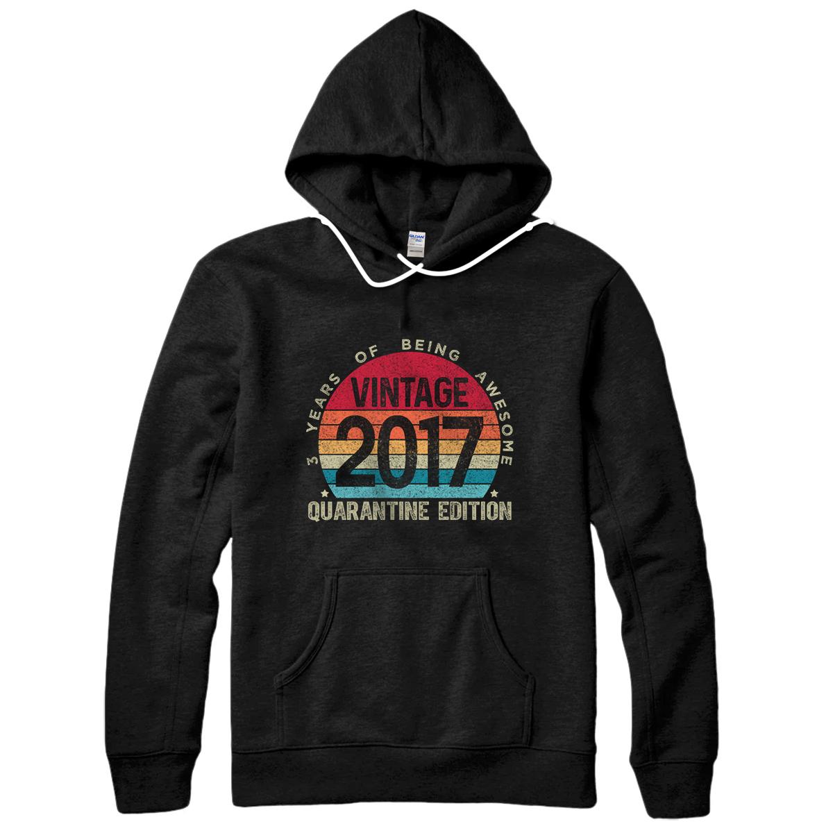 Personalized 3rd Birthday Retro Limited Edition 2017 Quarantine Birthday Pullover Hoodie