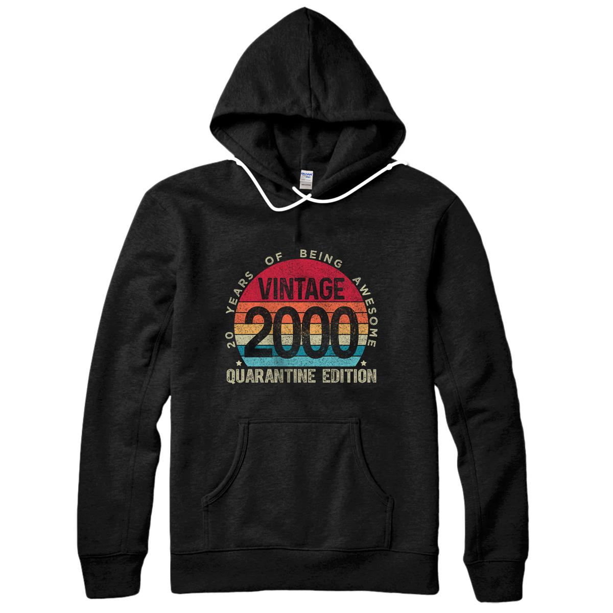 Personalized 20th Birthday Retro Limited Edition 2000 Quarantine Birthday Pullover Hoodie