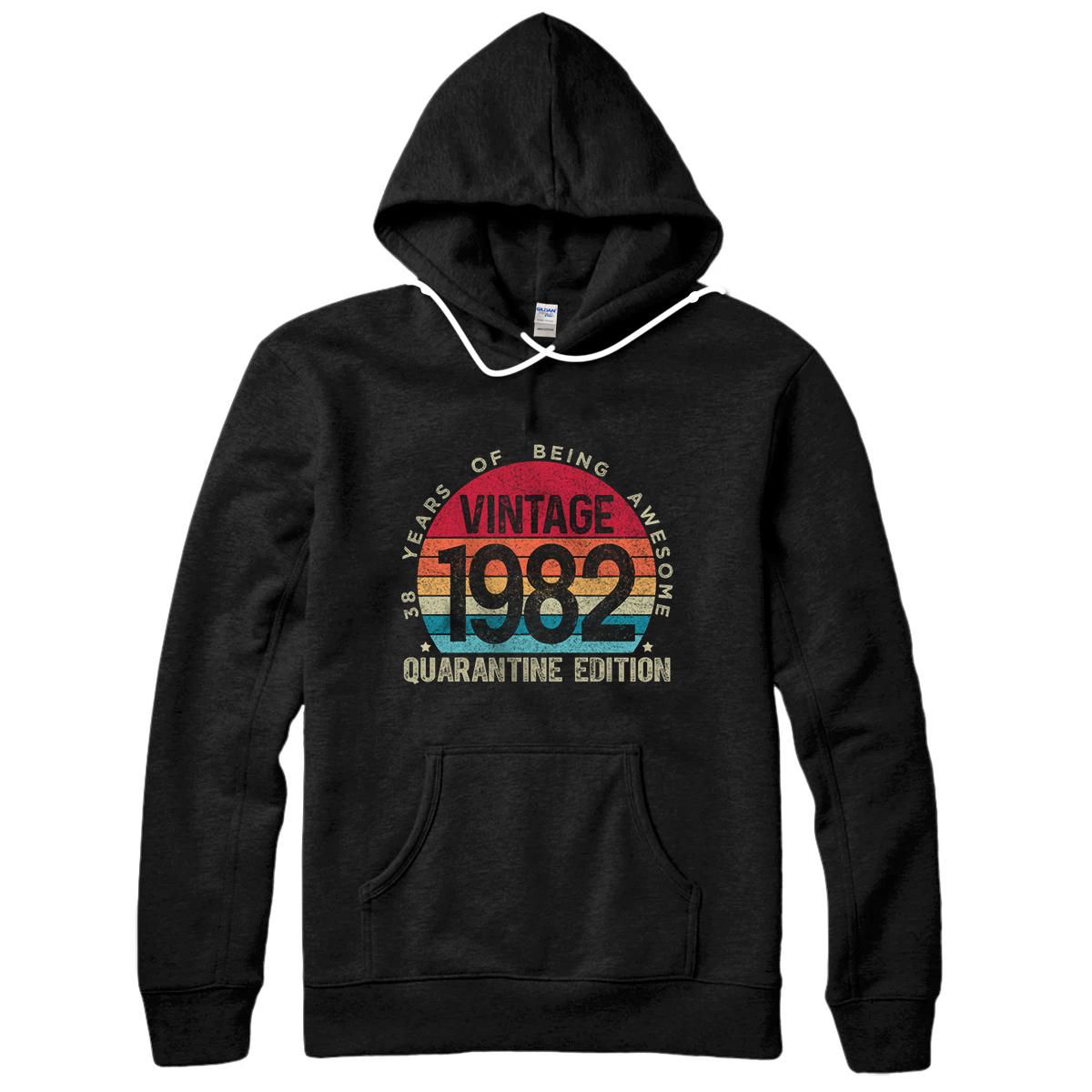 Personalized 38th Birthday Retro Limited Edition 1982 Quarantine Birthday Pullover Hoodie