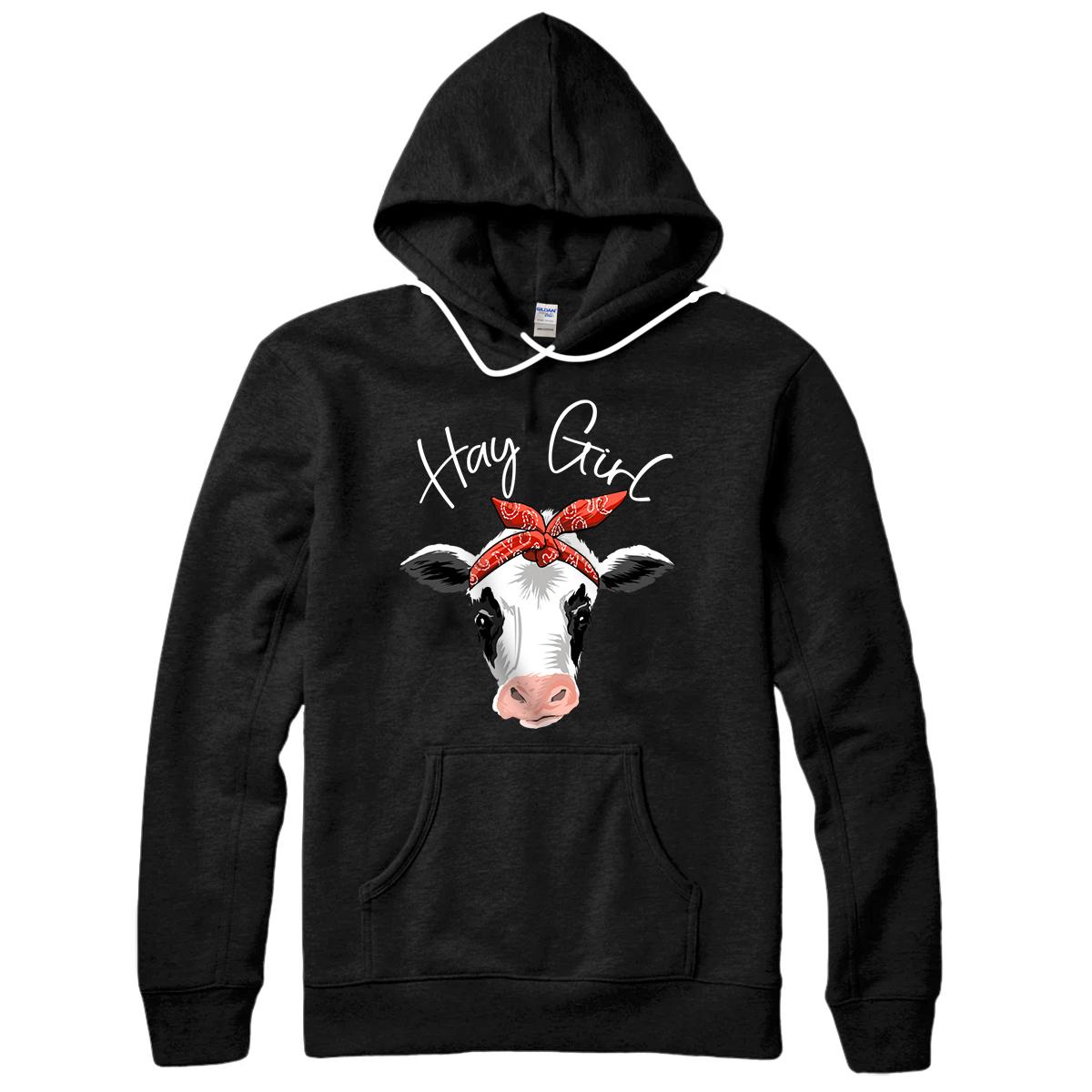 Personalized Hay Girl Farmer Funny Cattle Cow Farm Lovers Gift Women Kids Pullover Hoodie