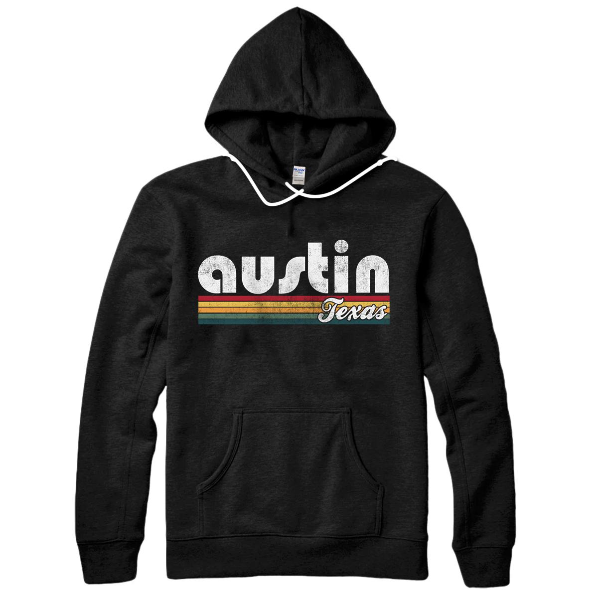 Personalized Austin Texas Vintage 70's 80's Retro Style Men Women Gift Pullover Hoodie