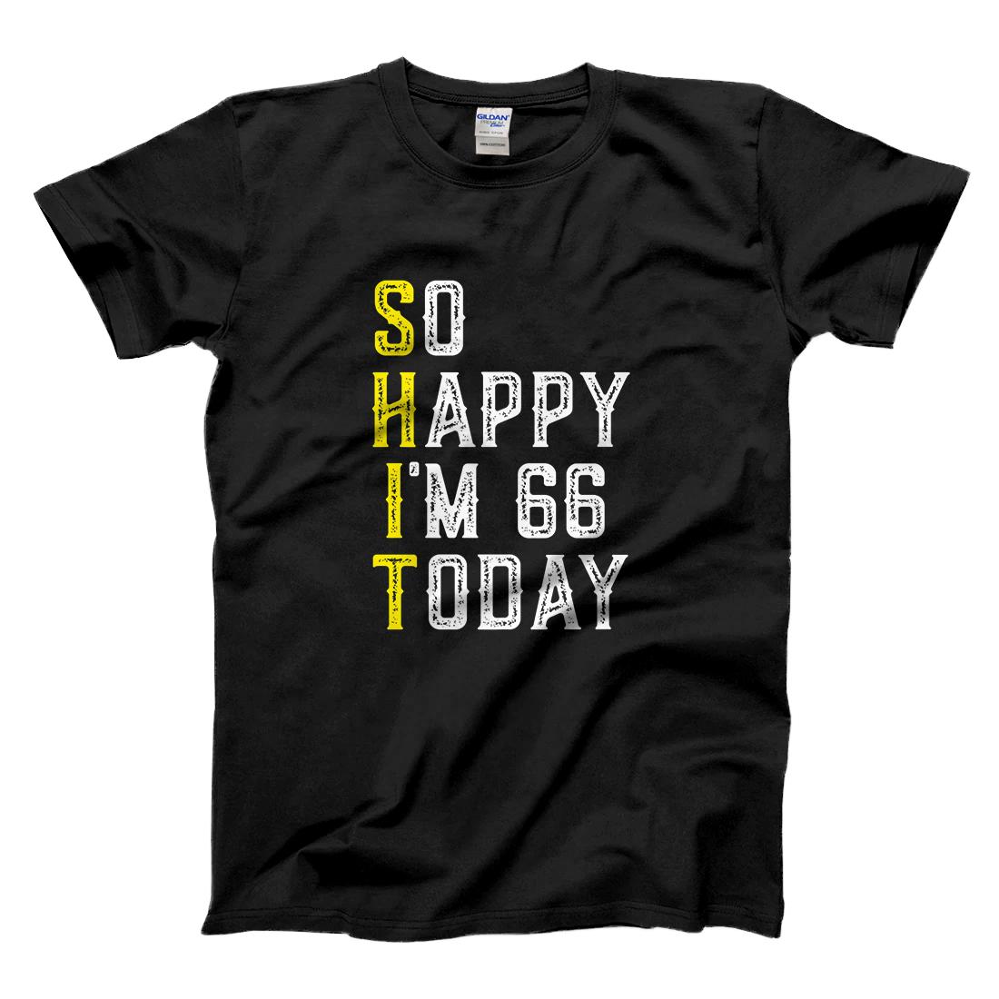Personalized So Happy I'm 66 Years Old Sarcastic Funny 66th Birthday Gift Premium T-Shirt