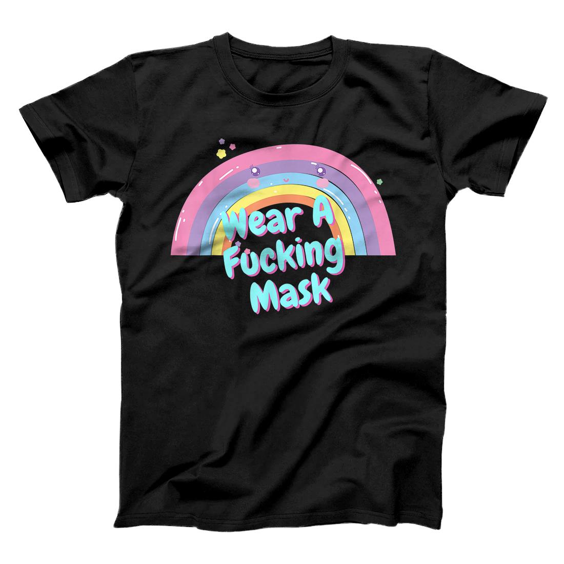 Personalized Wear A Fucking Mask - Cute Rainbow T-Shirt