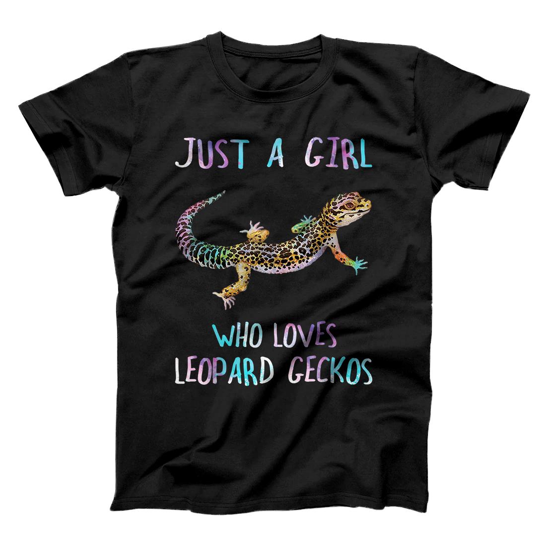 Personalized Cute Watercolor Lizard Just A Girl Who Loves Leopard Geckos T-Shirt