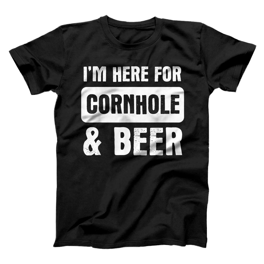 Personalized I'm Here For Cornhole & Beer - Funny Bean Bag Toss Game T-Shirt