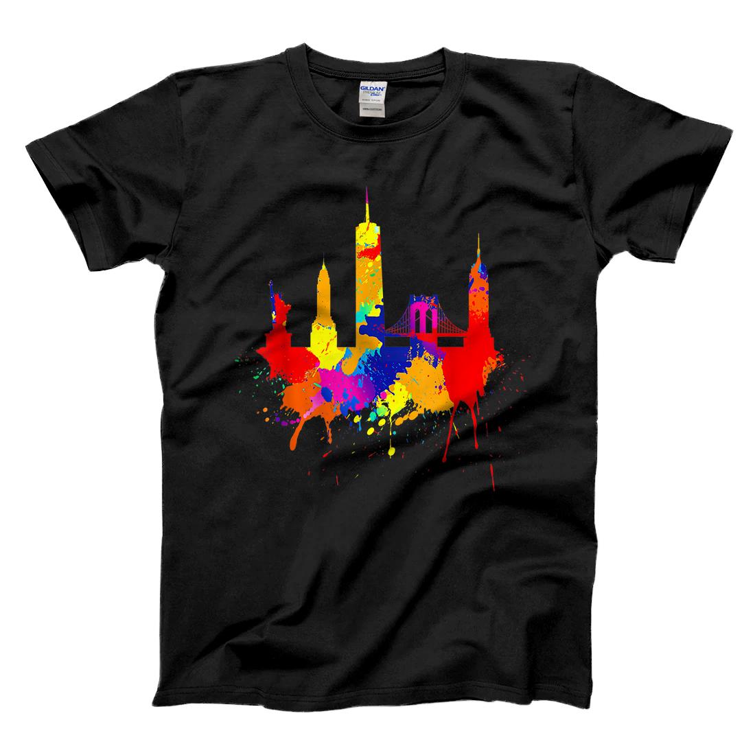 Personalized New York Skyline Colored Painting Art US I Love New York NYC T-Shirt