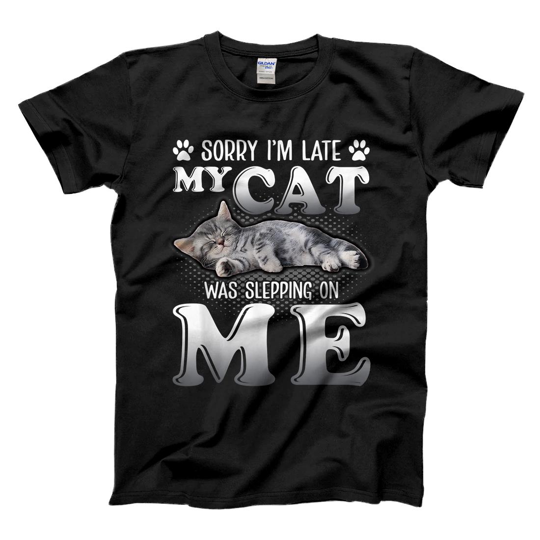Personalized Sorry I'm Late My Cat Was Sleeping On Me Cute Funny Cat Gift T-Shirt