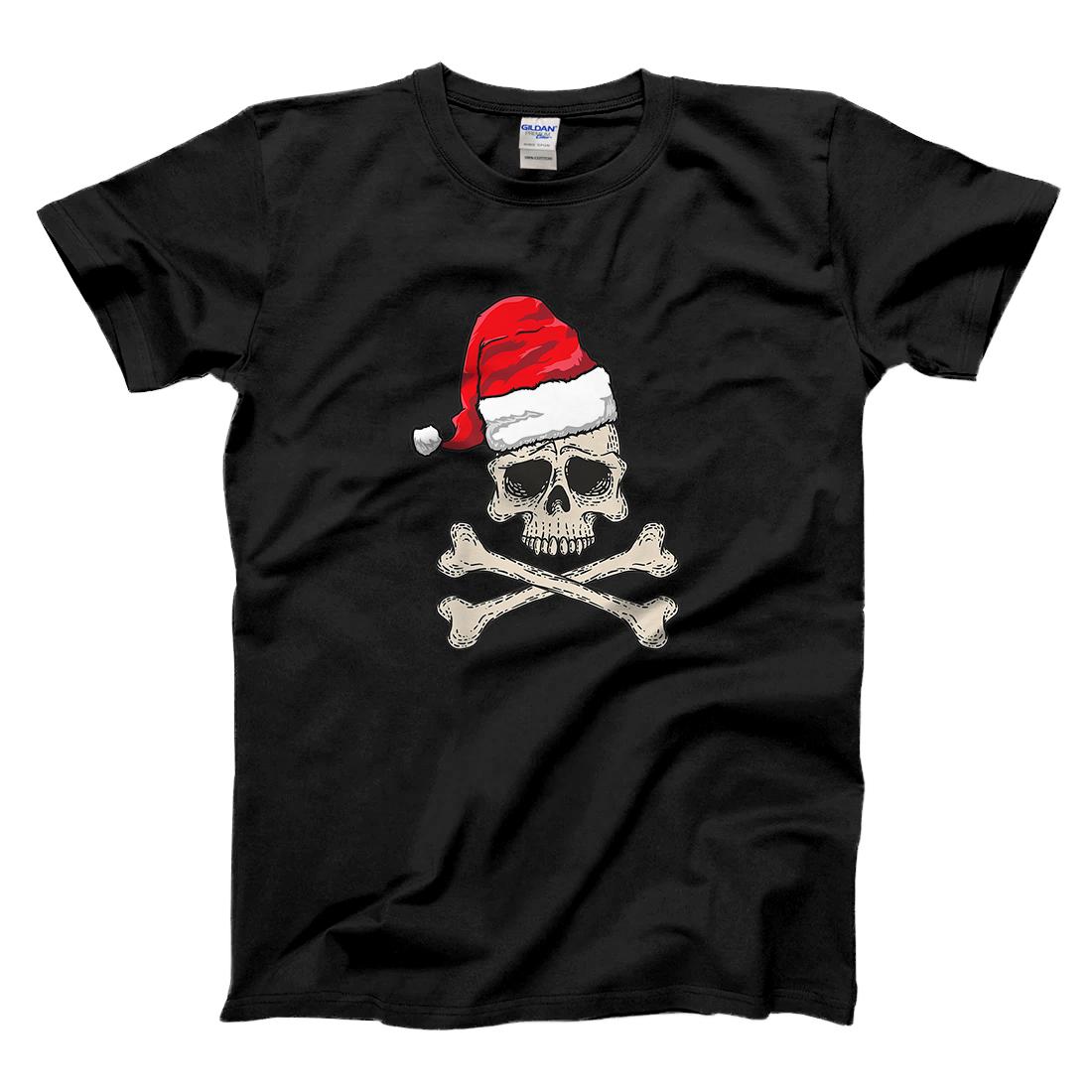 Personalized Pirate Santa Skull And Crossbones Santa Hat Christmas Pirate Premium T-Shirt