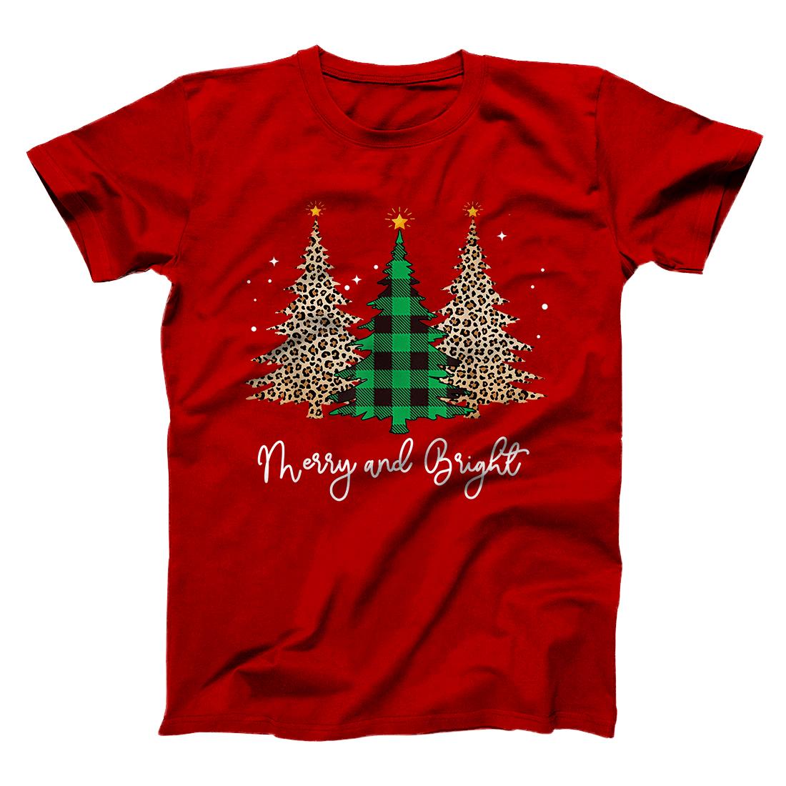 Personalized Merry and Bright Leopard Plaid Christmas Trees T-Shirt ...