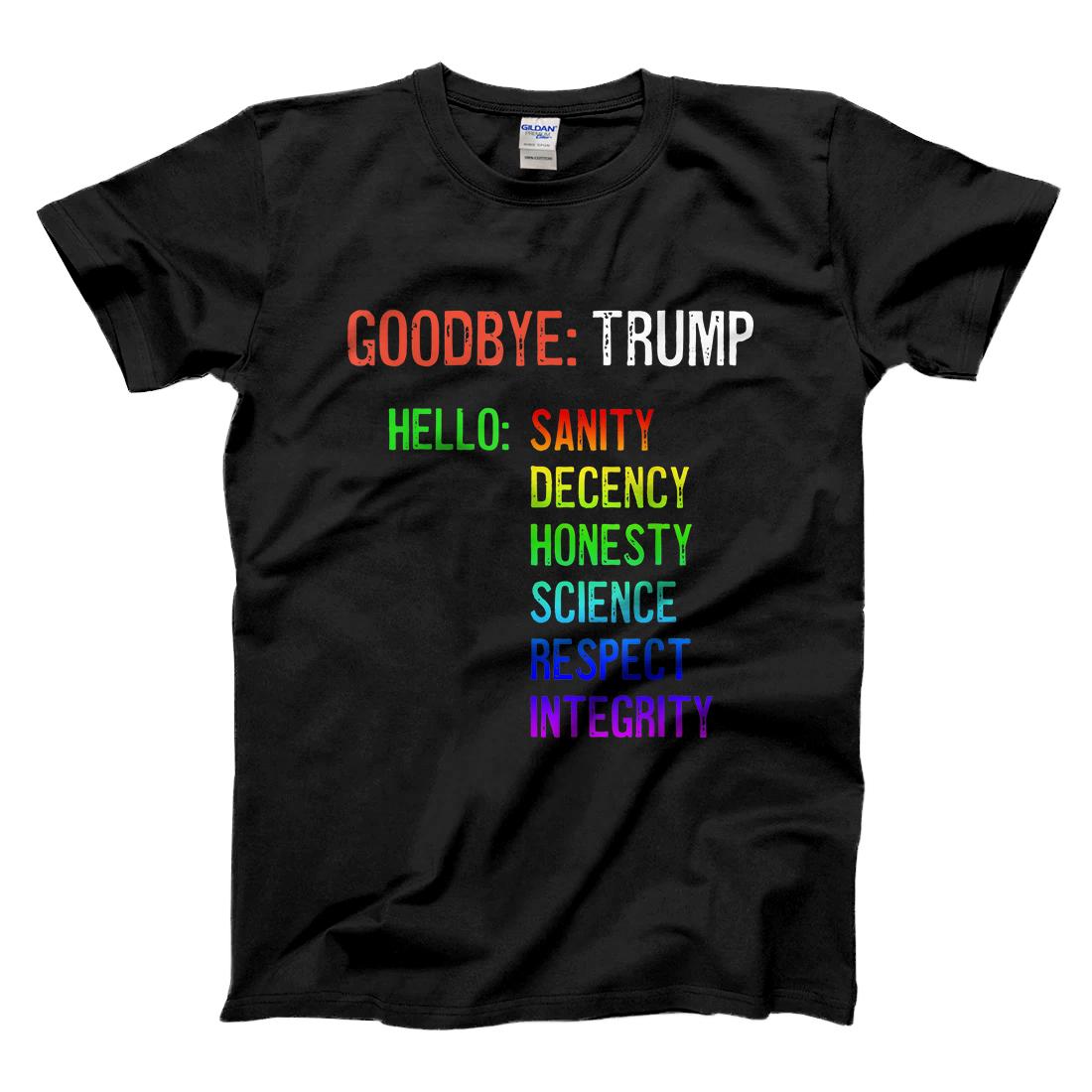 Personalized Goodbye Trump Hello Sanity Honesty Decency Science Integrity T-Shirt