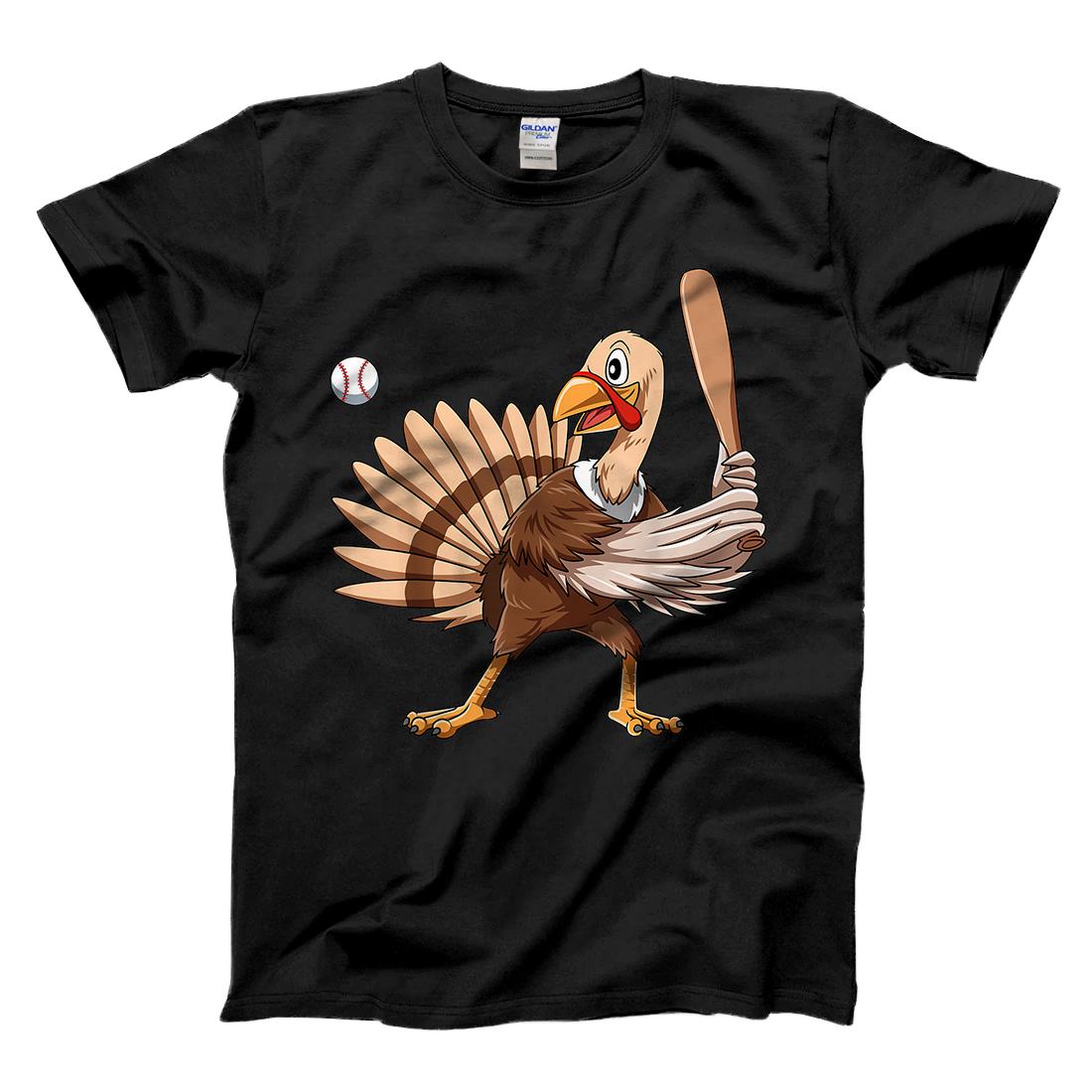 Personalized Turkey Baseball Thanksgiving Turkey Playing Baseball Turkey T-Shirt