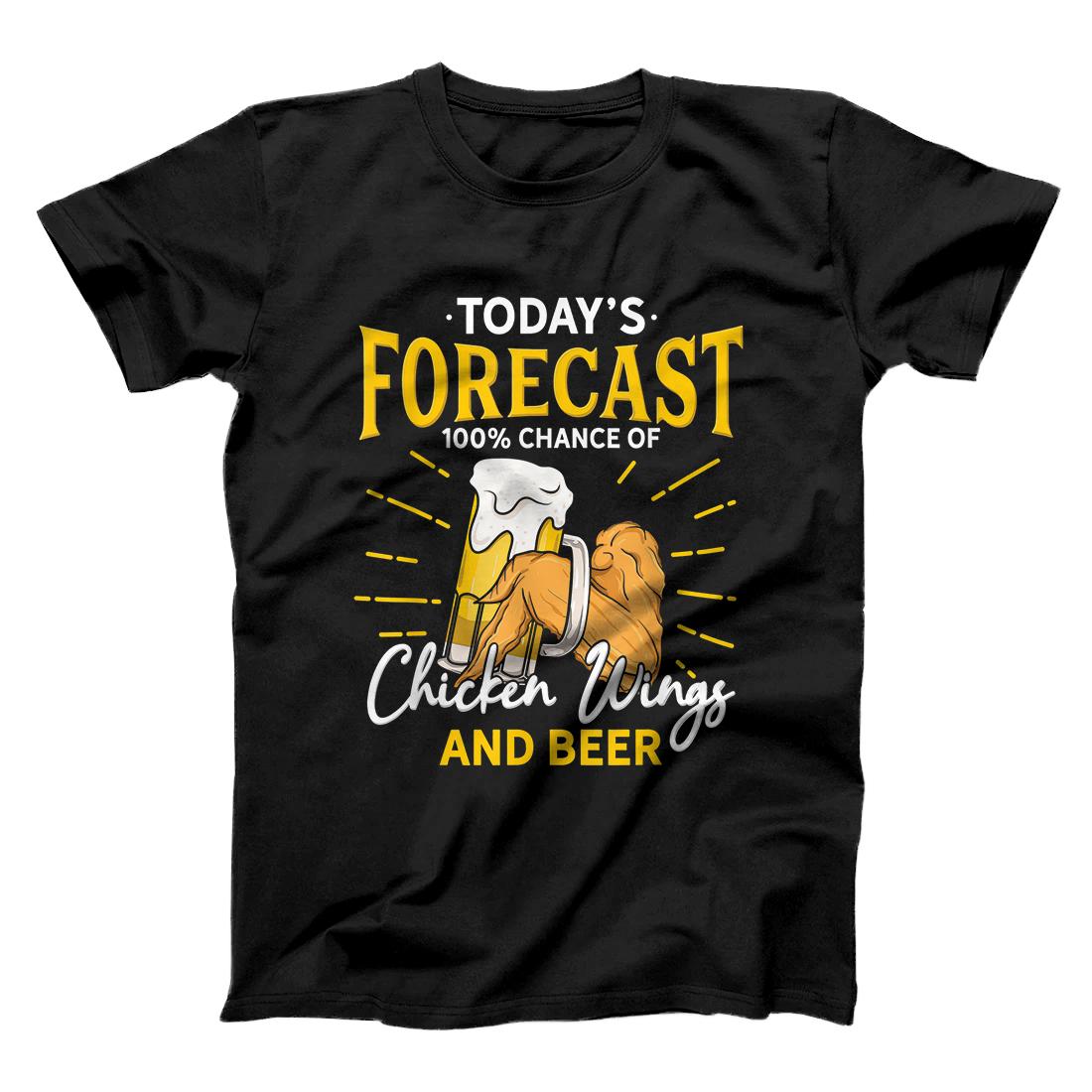 Personalized Funny Chicken Wing And Beer Fan - Today Forecast Beer Wings T-Shirt