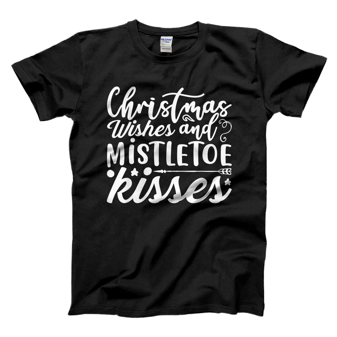 Personalized Christmas Gift - Christmas Wishes And Mistletoe Kisses T-Shirt