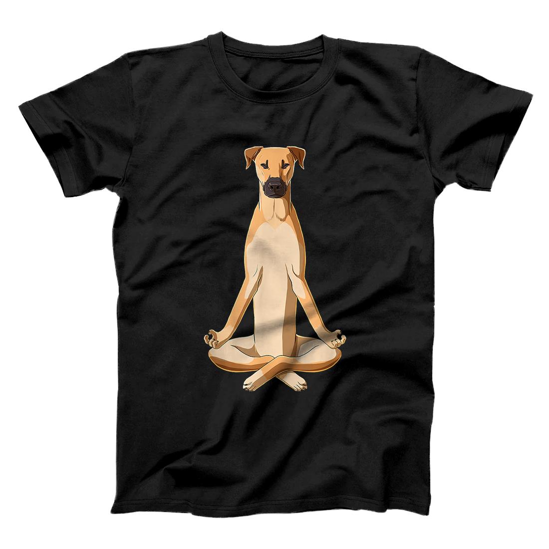 Personalized Funny Yoga Dog Black Mouth Cur T-Shirt