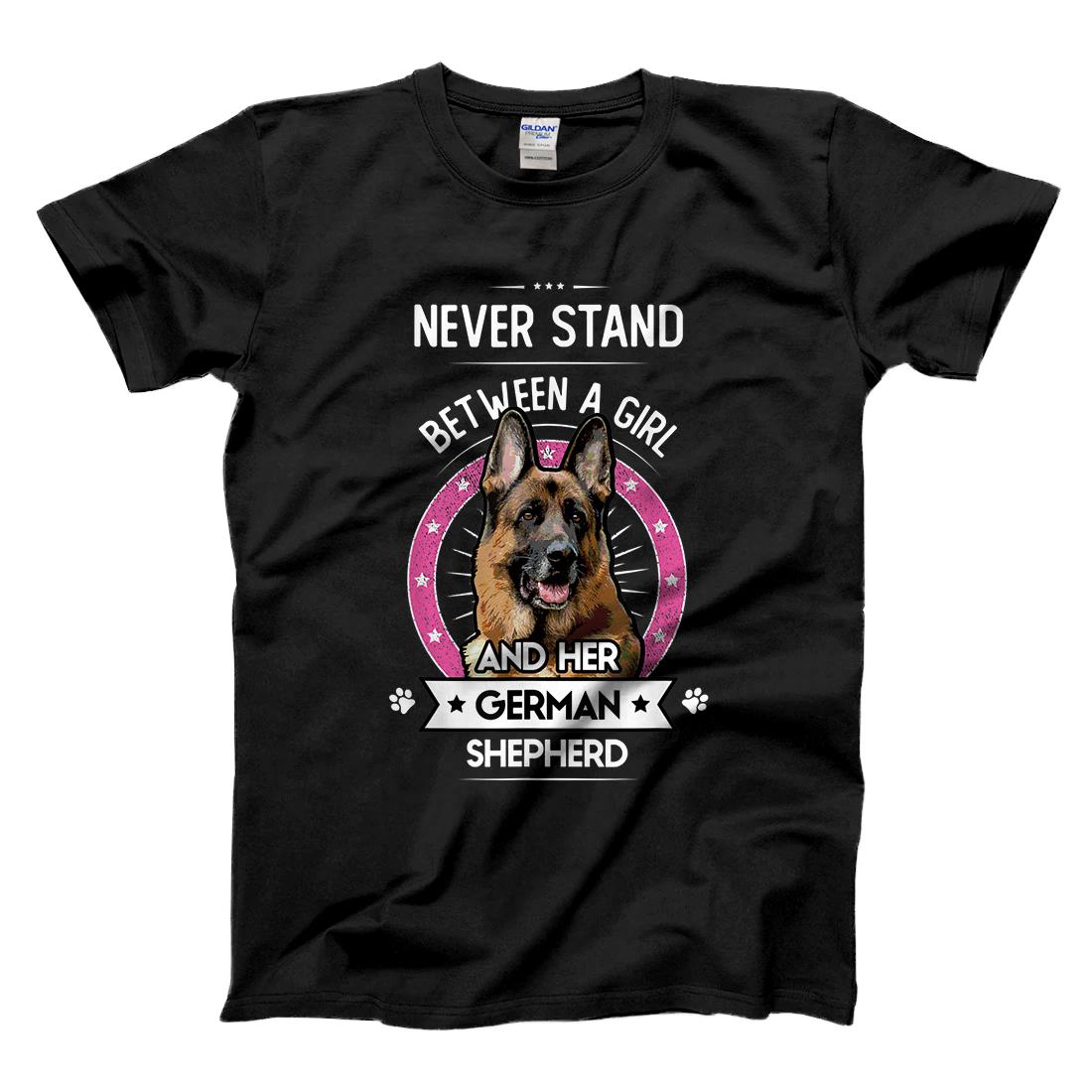 Personalized Never Stand Between A Girl and Her German Shepherd Gift T-Shirt