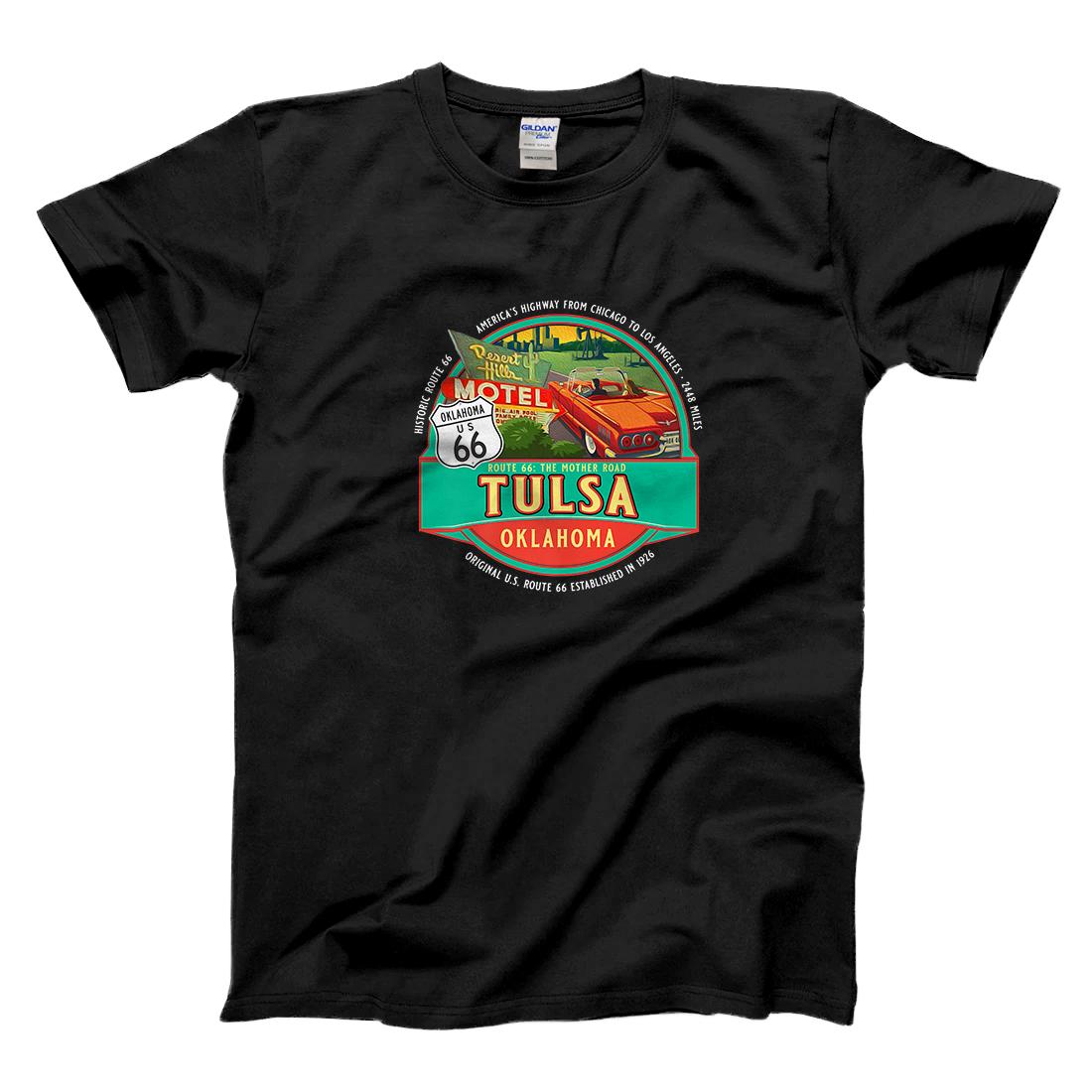 Personalized Tulsa Oklahoma OK Historic Route 66 Keepsake Souvenir Gift Premium T-Shirt