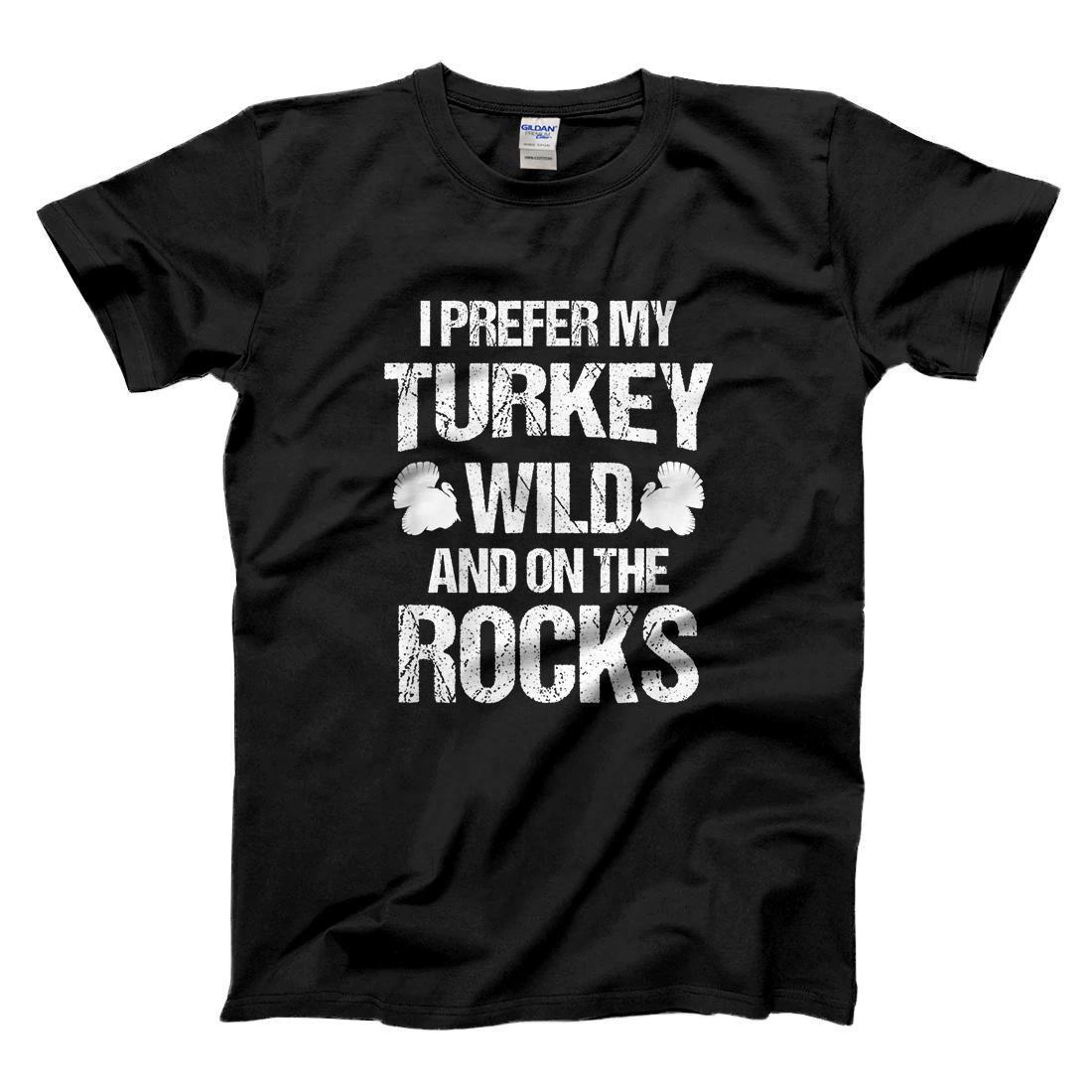 Personalized I Prefer My Turkey Wild and On The Rocks Funny Thanksgiving T-Shirt