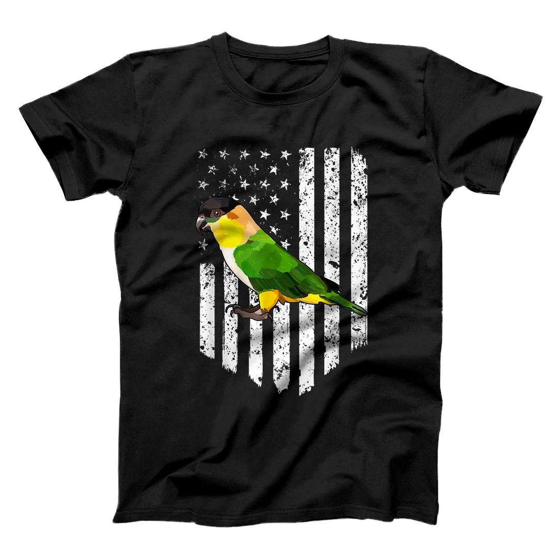 Personalized White American Flag Caiques Bird 4th Of July T-Shirt