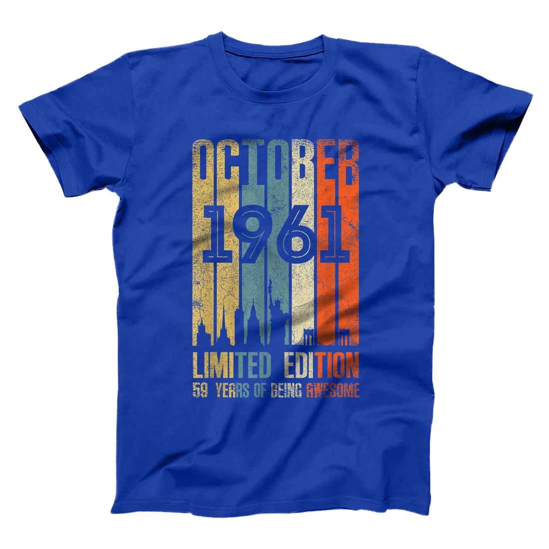 Personalized October 1961 T Shirt 59 Year Old Shirt 1961 Birthday Gift ...