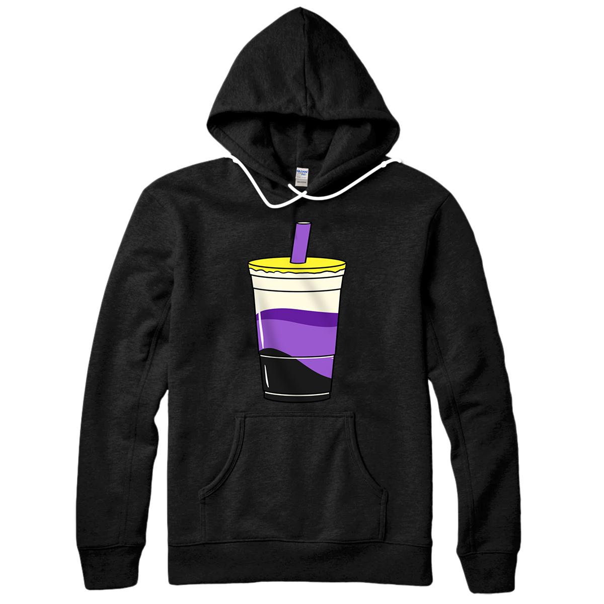 Personalized Nonbinary Pride Bubble Tea Pullover Hoodie